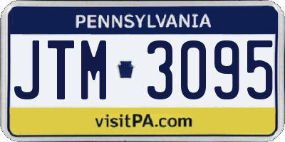 PA license plate JTM3095