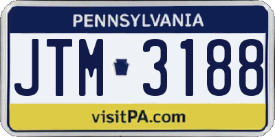 PA license plate JTM3188