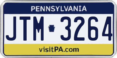 PA license plate JTM3264