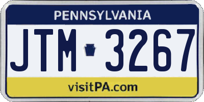 PA license plate JTM3267