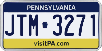 PA license plate JTM3271