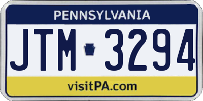 PA license plate JTM3294