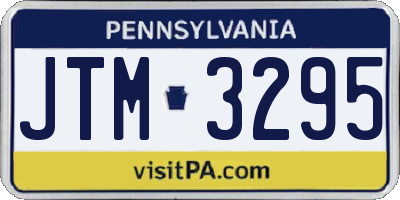 PA license plate JTM3295