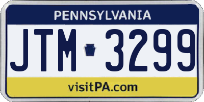 PA license plate JTM3299