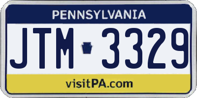 PA license plate JTM3329