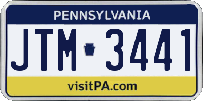 PA license plate JTM3441