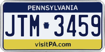 PA license plate JTM3459
