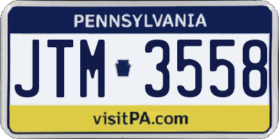 PA license plate JTM3558