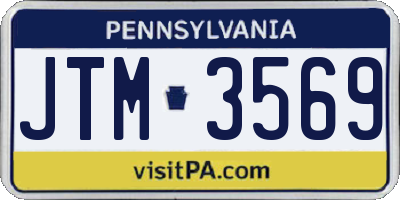 PA license plate JTM3569