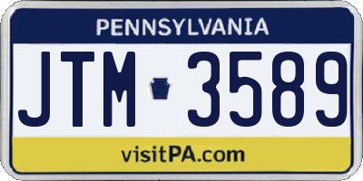 PA license plate JTM3589