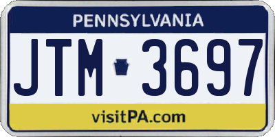 PA license plate JTM3697