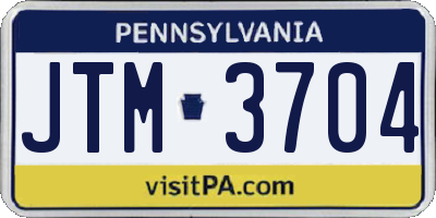 PA license plate JTM3704