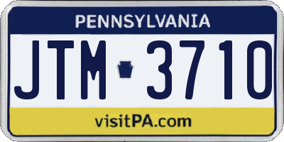 PA license plate JTM3710