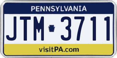 PA license plate JTM3711