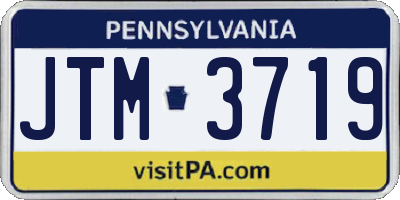 PA license plate JTM3719