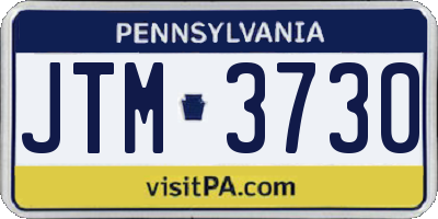 PA license plate JTM3730