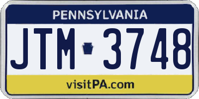 PA license plate JTM3748