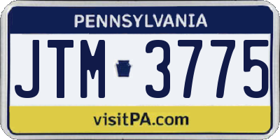 PA license plate JTM3775