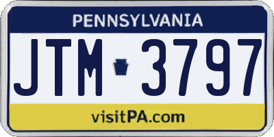 PA license plate JTM3797