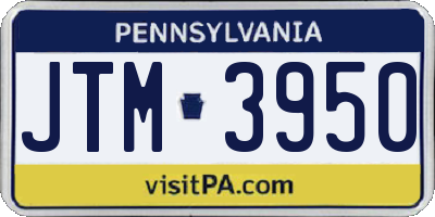 PA license plate JTM3950