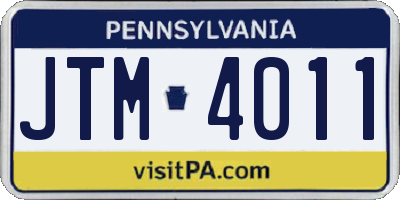 PA license plate JTM4011