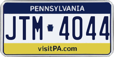 PA license plate JTM4044