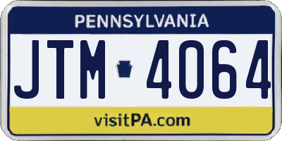 PA license plate JTM4064