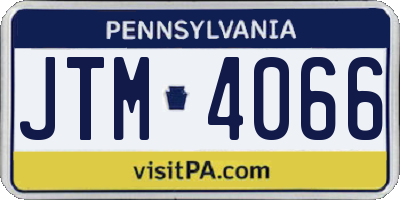 PA license plate JTM4066