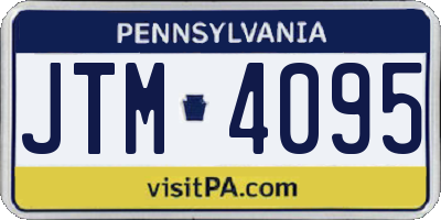 PA license plate JTM4095