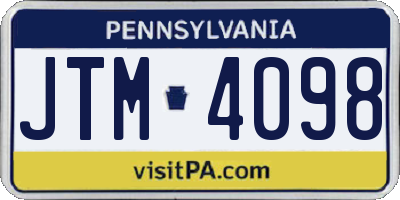 PA license plate JTM4098