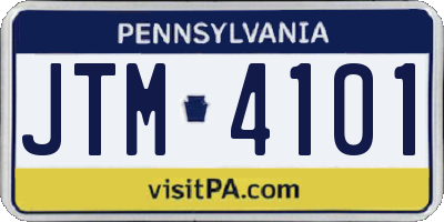 PA license plate JTM4101