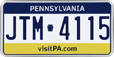 PA license plate JTM4115