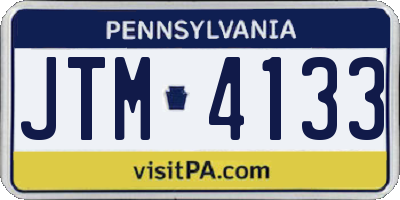 PA license plate JTM4133