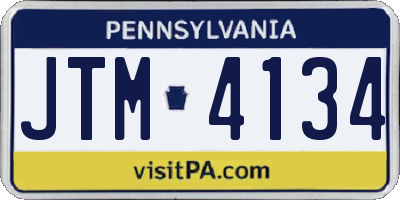 PA license plate JTM4134