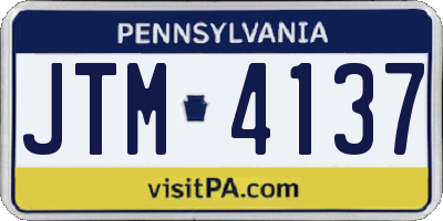 PA license plate JTM4137