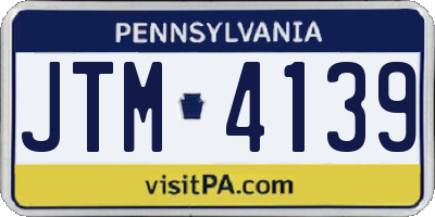 PA license plate JTM4139