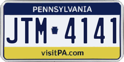 PA license plate JTM4141