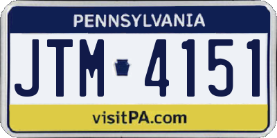 PA license plate JTM4151