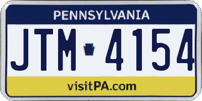 PA license plate JTM4154
