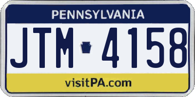 PA license plate JTM4158