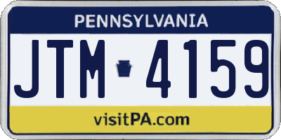 PA license plate JTM4159