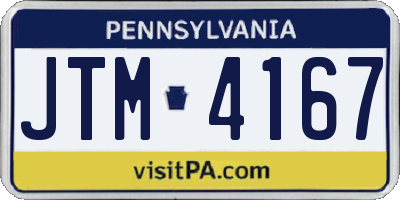 PA license plate JTM4167