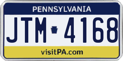 PA license plate JTM4168