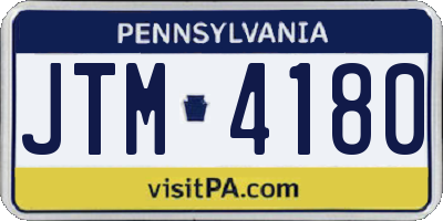 PA license plate JTM4180