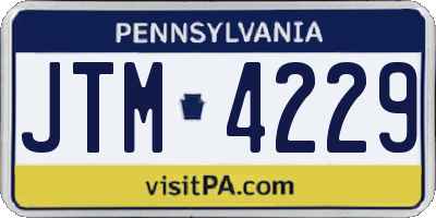 PA license plate JTM4229