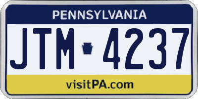 PA license plate JTM4237