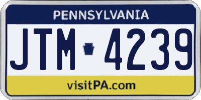 PA license plate JTM4239