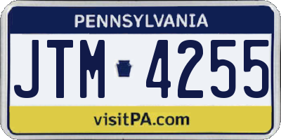PA license plate JTM4255