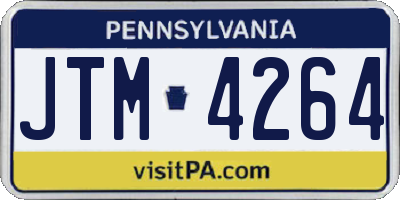PA license plate JTM4264