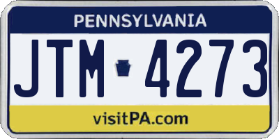 PA license plate JTM4273